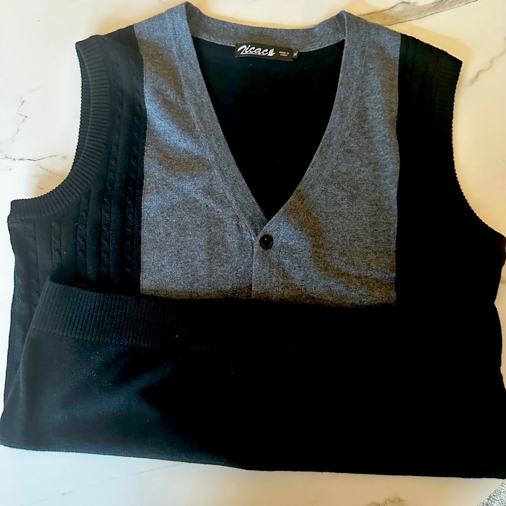 Zicac Mens Knit Sweater Vest Size XL